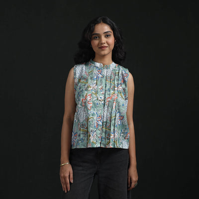 Hand block sanganeri print cotton floral crop top 11