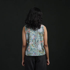 Hand block sanganeri print cotton floral crop top 11