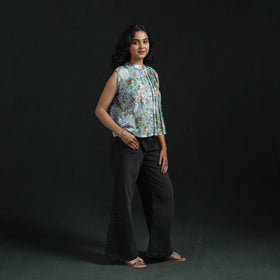 Hand block sanganeri print cotton floral crop top 11