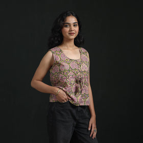 Hand block sanganeri print cotton floral crop top 13