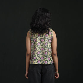 Hand block sanganeri print cotton floral crop top 17