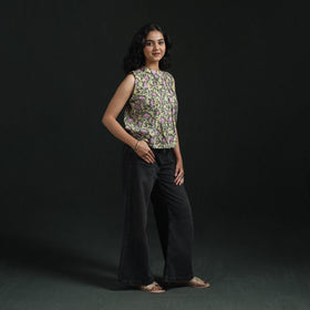 Hand block sanganeri print cotton floral crop top 17