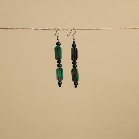 Hand Carved Bamboo Wooden Earrings