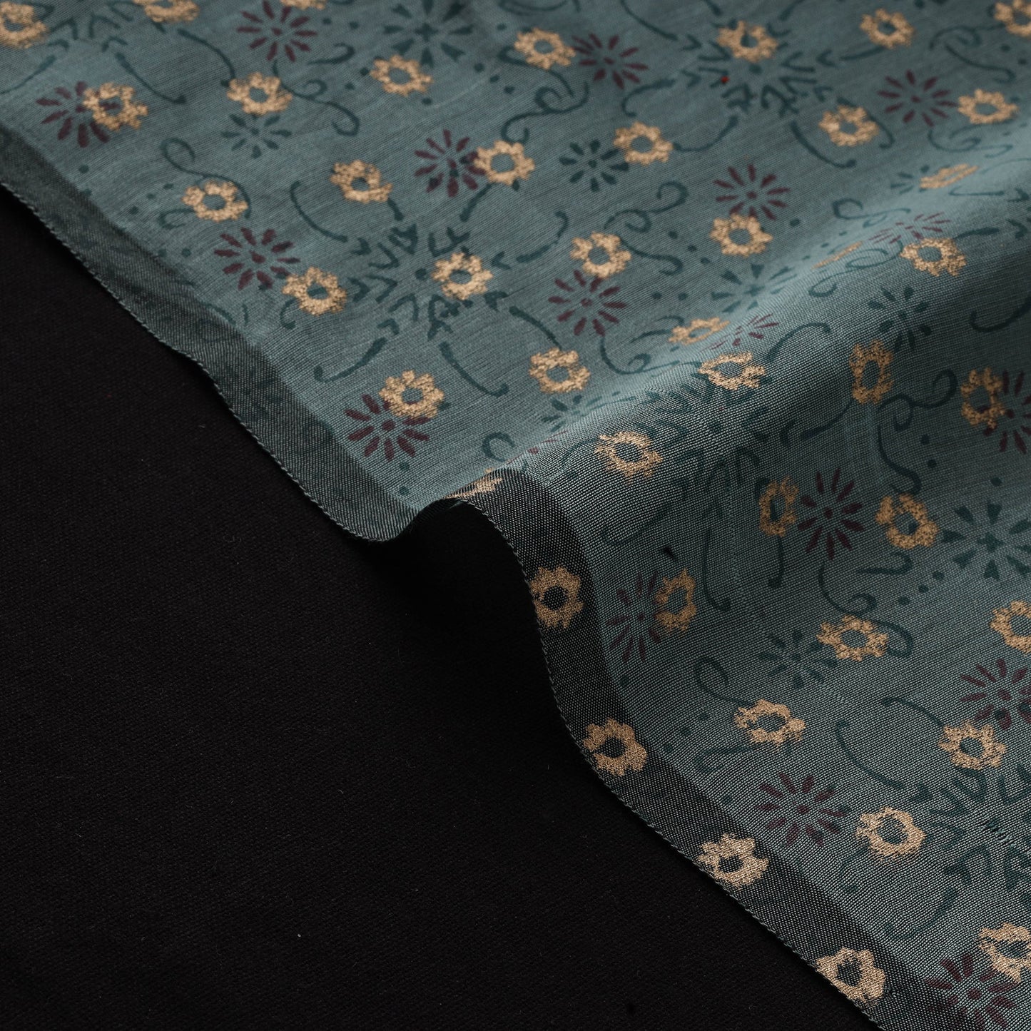 Hand chanderi silk sanganeri fabric 03 - handcrafted