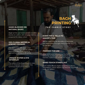 Green - hand cotton bagh fabric - handcrafted