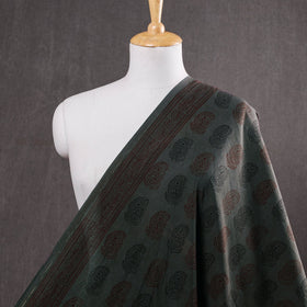 Grey Hand Block Cotton Bagh Print Fabric