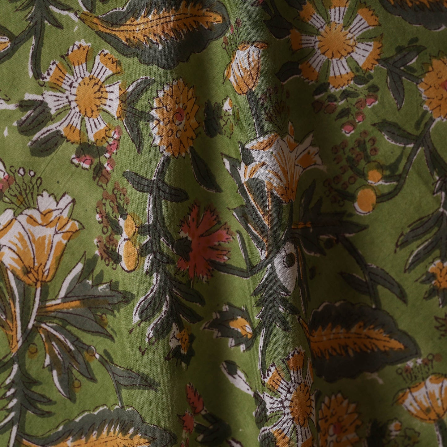 Hand cotton sanganeri fabric 01 - handcrafted