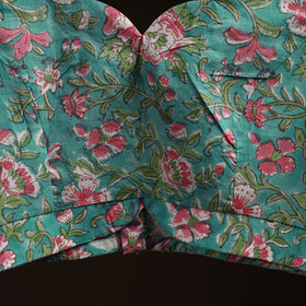 Green - hand cotton sanganeri readymade blouse 12