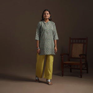 Hand cotton short sanganeri kurta for women 12 - handcrafted