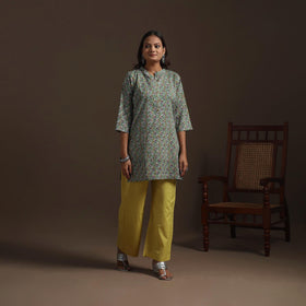 Hand cotton short sanganeri kurta for women 12 - handcrafted