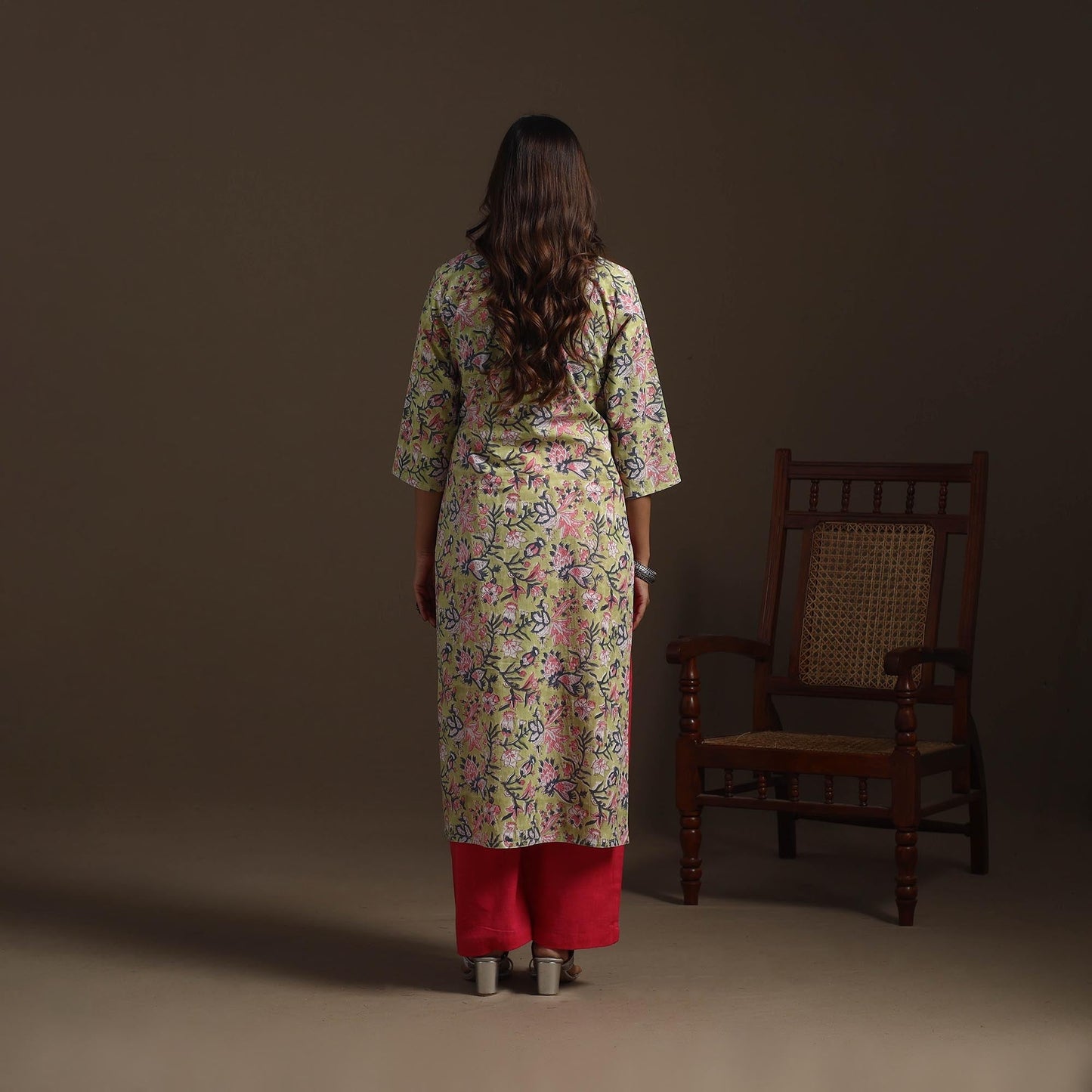 Hand cotton straight sanganeri kurta for women 09