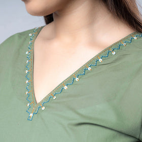  iTokri Casuals - Hand Embroidered Cotton Long Kurta 