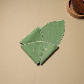  Green Hand Embroidered Cotton Roti Napkin 