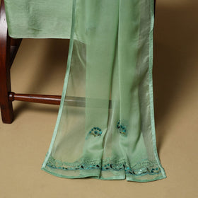 Hand embroidered georgette 3pc unstitched dress material 01