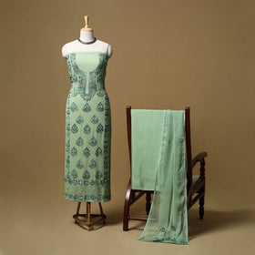 Hand embroidered georgette 3pc unstitched dress material 01