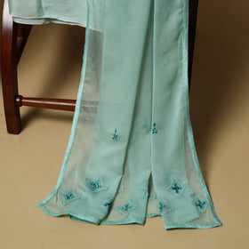 Hand embroidered georgette 3pc unstitched dress material 02