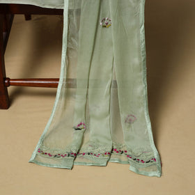 Hand embroidered georgette 3pc unstitched dress material 10