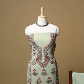 Hand embroidered georgette 3pc unstitched dress material 10