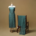 Hand embroidered muslin 3pc unstitched dress material 45