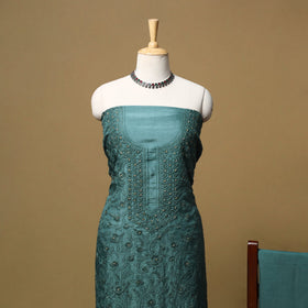 Hand embroidered muslin 3pc unstitched dress material 45
