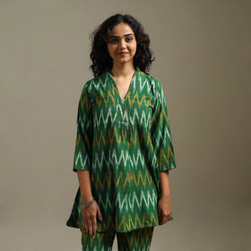 Hand embroidered pochampally ikat cotton night suit set 01