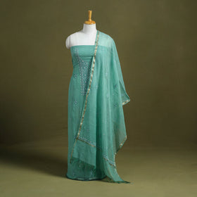 Hand Embroidery 2pc Mul Chanderi Chikankari Dress Material