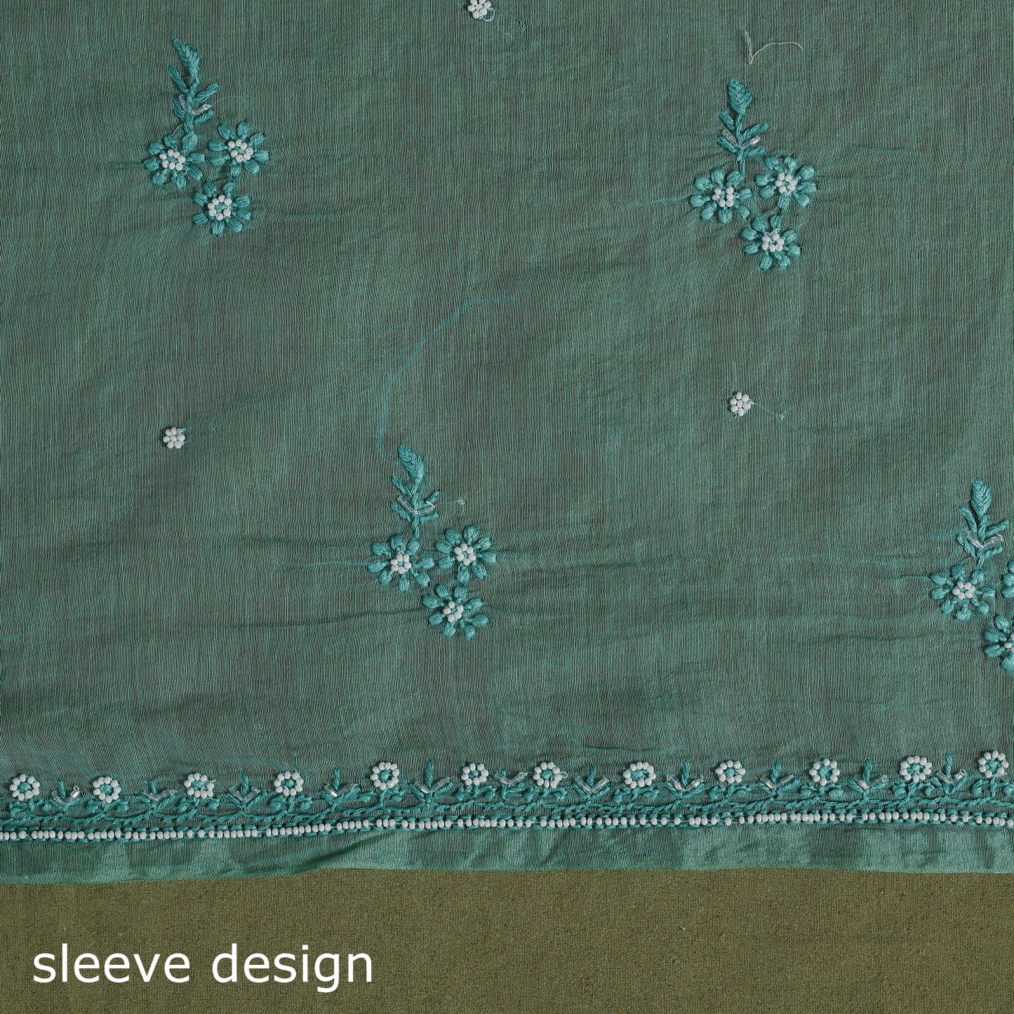 Hand Embroidery 2pc Mul Chanderi Chikankari Dress Material