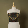 Green - hand embroidery cotton blouse piece 30 - handcrafted
