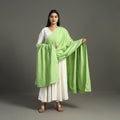 Buy Green Hand Embroidery Cotton Lucknow Chikankari Dupatta
