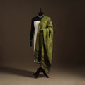 Green Hand Embroidery Khes Handwoven Cotton Kantha Dupatta