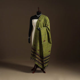 Green Hand Embroidery Khes Handwoven Cotton Kantha Dupatta
