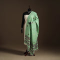 Green Hand Embroidery Khes Handwoven Cotton Kantha Dupatta