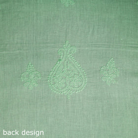 Green Hand Embroidery Mul Cotton Chikankari Kurta Material