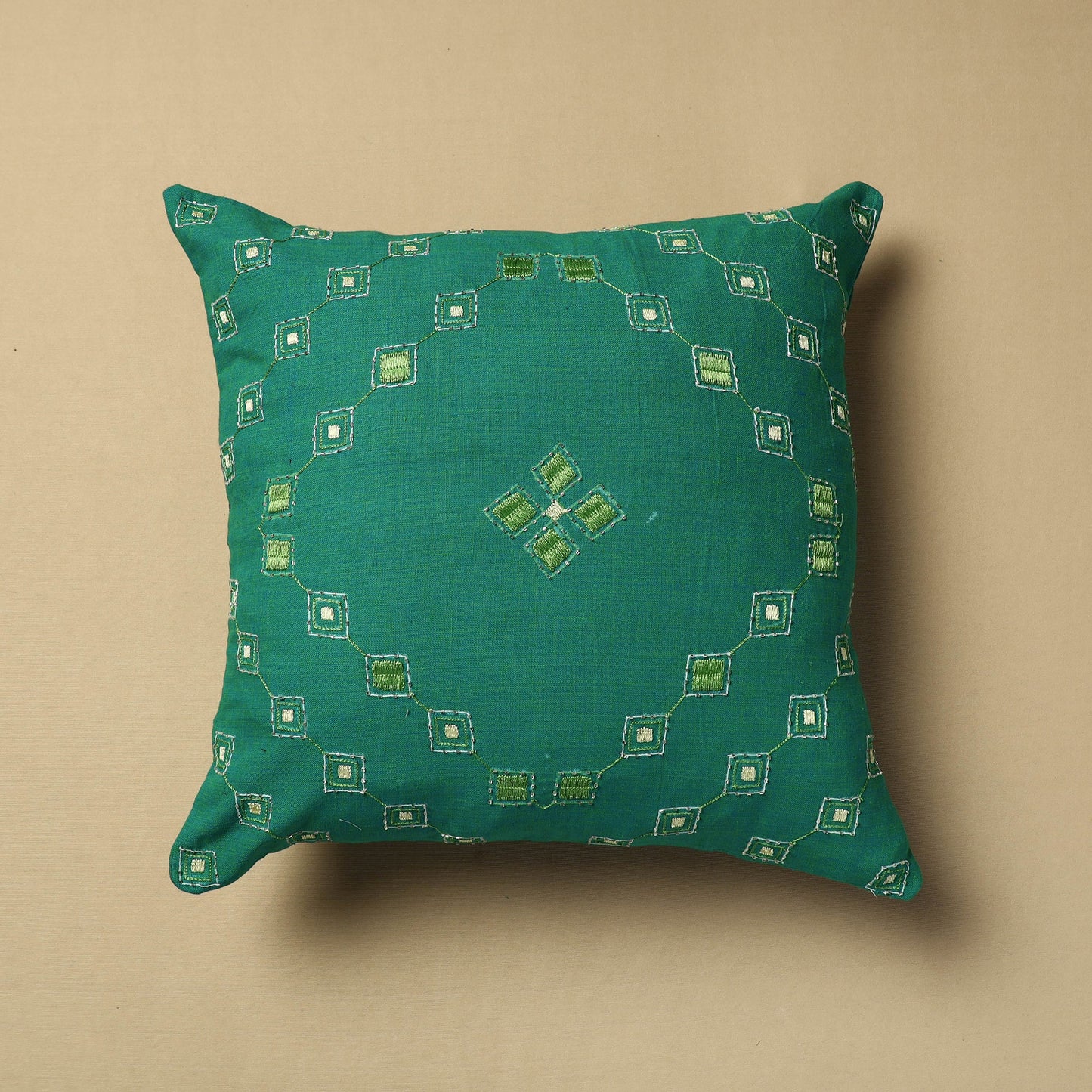 Buy Hand Embroidery Plain Cotton Cushion Cover (16 x 16 in) Online at iTokri.com