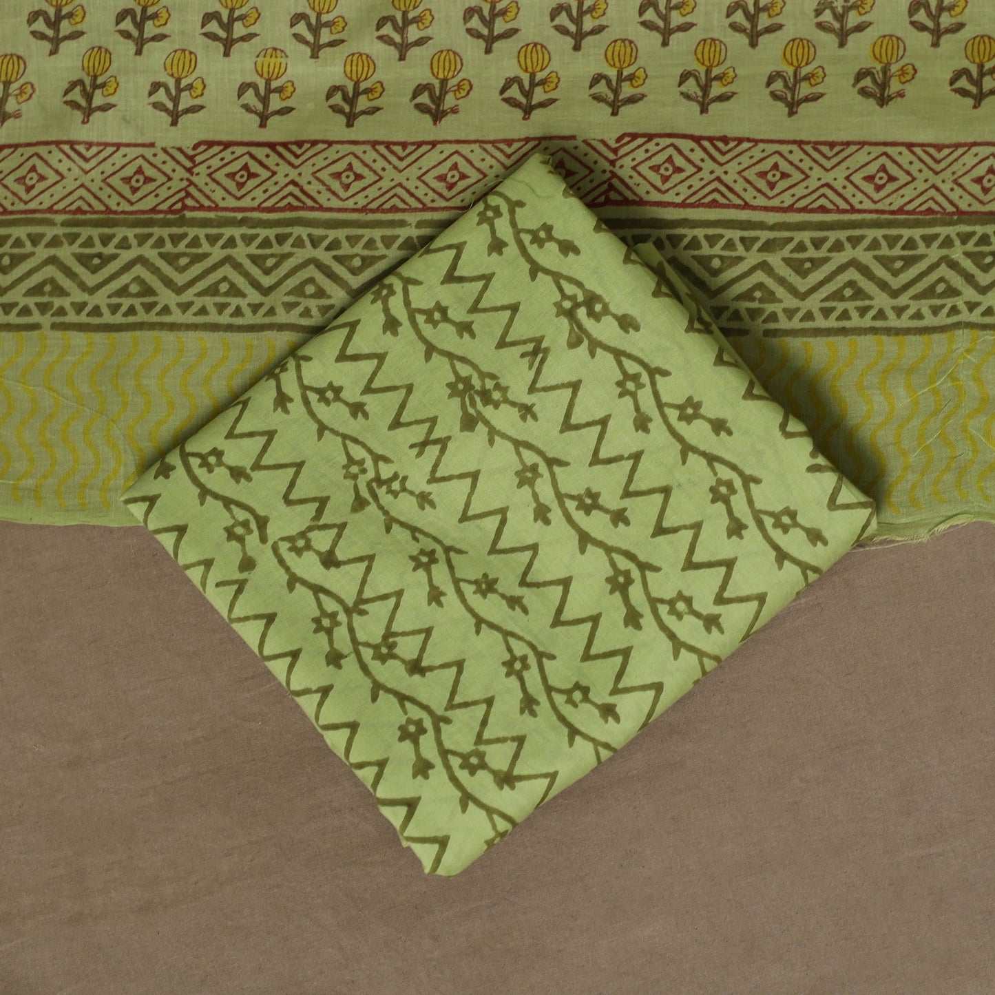 Hand sanganeri cotton 3pc unstitched dress material 03