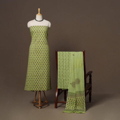 Hand sanganeri cotton 3pc unstitched dress material 03