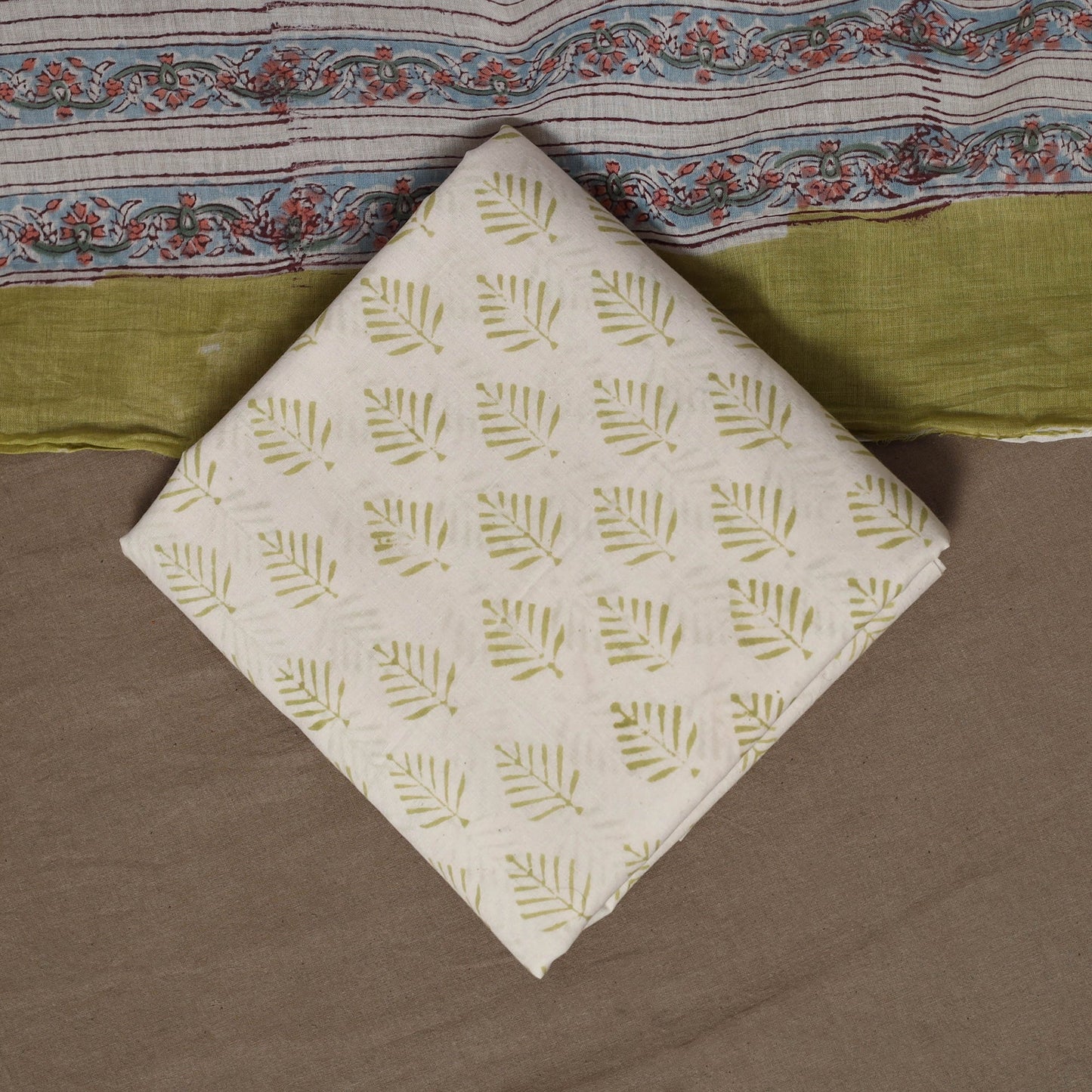 Hand sanganeri cotton 3pc unstitched dress material 24