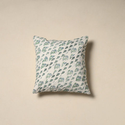 Hand sanganeri floral cushion cover 04 - handcrafted