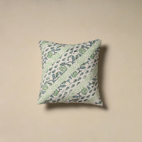 Hand sanganeri floral cushion cover 16 - handcrafted