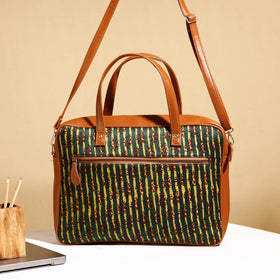  Handcrafted Ajrakh Block Printed Modal Silk Laptop Bag 