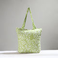Green Handcrafted Batik Printed Cotton Hand Bag 01