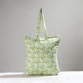 Green Handcrafted Batik Printed Cotton Hand Bag 01