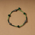 Green - handcrafted bead & thread work patwa anklet 90