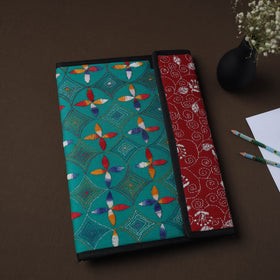 Green Handcrafted Bengal Kantha Work File Folder