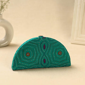 Green Handcrafted Bengal Kantha Work Jewelry Box