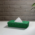 Green Handcrafted Bengal Kantha Work Tissue Box