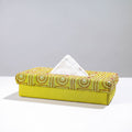 Green Handcrafted Bengal Kantha Work Tissue Box