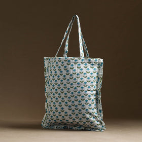 Green - handcrafted cotton frill jhola bag 06