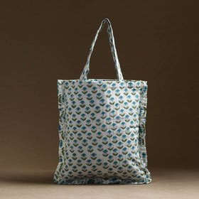 Green - handcrafted cotton frill jhola bag 06