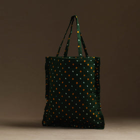 Green - handcrafted cotton frill jhola bag 23